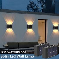 New Solar Wall Lights Outdoor Waterproof Led Solar Lamp Up And Down Luminous Lighting For Garden Balcony Yard Street Decor Lamps Outdoor Lighting