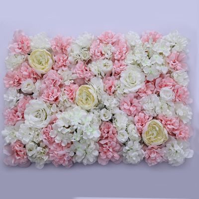 [AYIQ Flower Shop] 40x60เซนติเมตรผ้าไหมดอกกุหลาบผนังดอกไม้ประดิษฐ์ DIY แต่งงานตกแต่งผนังการถ่ายภาพฉากหลังเด็กอาบน้ำร้านทำผมพื้นหลัง