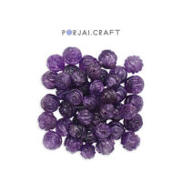 Amethyst rose beads ลูกปัดดอกกุหลาบอเมทิสต์