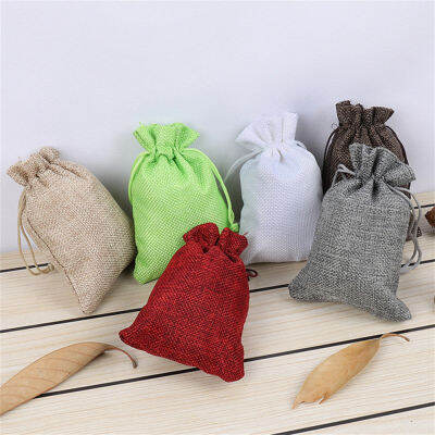 Linen Jewelry Packaging Bags Burlap Jewelry Storage Bags Christmas Candy Storage Bags Cotton Linen Gift Pouches Natural Burlap Packaging Bags