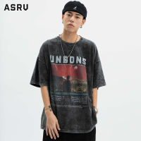 ASRV เสื้อยืดสำหรับทั้งหญิงและชายแขนสั้นสำหรับคู่รักถนนฮิปฮอปทรงหลวมสไตล์อเมริกันวินเทจ