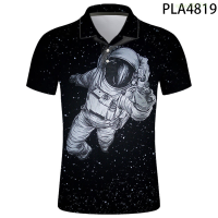 【high quality】  3d Printed Summer Astronaut Starry Sky Polo Shirt Fashion Streetwear Ropa De Hombre Short Sleeve Cool Men Ropa Polo Homme Cool size：s-6xl