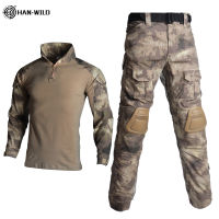 Army Military Tactical Suit ACU Special Forces Uniforme Militar Suits Hunting Military Combat Shirt + Cargo Pants Knee Pads