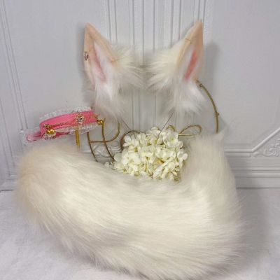 New Beige fox Anime simulation beast ear beast tail wolf ear cat ear fox ear hair hoop custom COSPLA