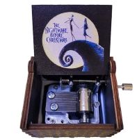 2022 Halloween Theme a Variety of Styles Wooden Hand-cranked Music Boxes Nightmare Before Halloween Christmas Birthday Gifts