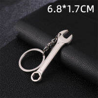 Keychain Clothes Accessories Keyfob Bottle Key Shape Wrench Silver