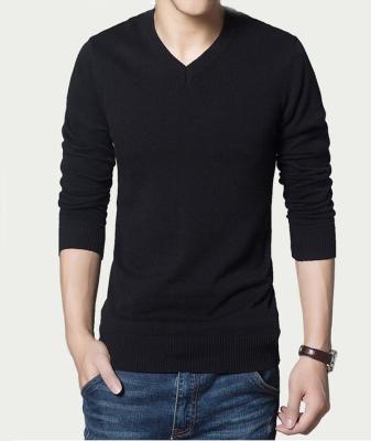 ❒✟۞ hnf531 LUX ANGNER 100 Cotton Sweater Men Autumn Casual V-Neck Sweater Man Solid Slim Fit Knitwear Sweaters Pullovers For Men