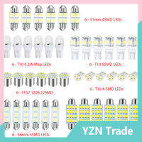 ชุดผสม Led ไฟภายในรถยนต์42ชิ้นหลอดไฟสำรองโดม LED 31มม. 36มม. 41มม. T10 1157 12V 6000K【fast】