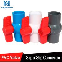 ☄ NuoNuoWell 3 Color U-PVC Ball Valve Water Pipe Plastic Repair Connector Inner Dia.20 25 32 mm Socket Valve Pipe Fitting Adapter