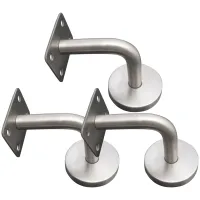 3PCS Elegant Replacement Handrail Bannister Stair Rail Supports Brackets for Hotel Gym Villa Restaurant Office Building