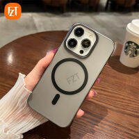 เคสโทรศัพท์แม่เหล็กหรูหราสำหรับ iPhone 12/13/14 Pro Max เข้ากันได้กับ MagSafe และโปร่งแสงด้านหลังพร้อมฝาครอบขอบซิลิโคนอ่อนนุ่มสำหรับ iPhone 14 Plus ระดับทหารเคสกันกระแทกกันกระแทก