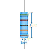 10Pcs 1/2W 0.5W 1% 0R 1R 1.1R 1.2R 1.3R 1.5R 1.6R 1.8R 2R 2.2R 2.4R 2.7R 3R 3.3R 3.6R 3.9R 4.3R 4.7R 5.1R 5.6R 6.2R 6.8R 7.5R 8.2R 9.1R 10R 12R 13R 15R 16R 18R 20R 22R 24R 27R 30R 33R 36R 39R 43R 47R 51R ตัวต้านทานฟิล์มโลหะ