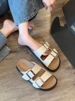 【Ready】? ler casl flip flops for ladies summer thick-soled slippers lf-slip s