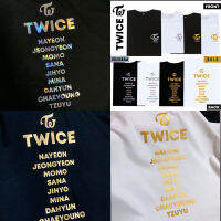 เสื้อยืดคุณภาพดี (พิมพ์พรีเมี่ยม)ร้านระวังร้านเลียนแบบTWICE t-shirt ลายหน้า-หลัง | Hologram Goldชมพู-ขาว-ดำ