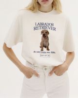 เสื้อยืดคอกลมสไตล์ Minimal พิมพ์ลาย เสื้อแขนสั้น ลายหมา Labrador ผ้านุ่ม สวมใส่สบาย ราคาเบาๆ ไซส์ S-3XL