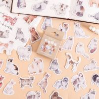 45pcs Kawaii Dog Cat Decorative Boxed Stickers Scrapbooking Label Diary Ins Stationery Album Phone Journal Planner Stickers Labels