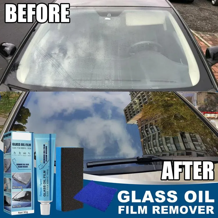 50ml Glass Oil Film Removing Paste, Car Windshield Oil Film Cleaner, Glass  Stripper Water Spot Remover, Glass Clear Windshield Cleaner Paste Car Paint