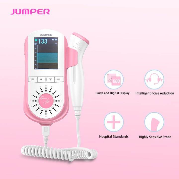 JUMPER Fetal Doppler 100E Fetal Heartbeat Detector Baby Heart Rate