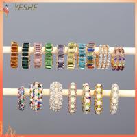 YESHE อุปกรณ์เสริม ของขวัญแฟชั่น ไม่มีต่างหูเจาะ Rhinestone Dangle ไม่เจาะ รูปตัว C ต่างหู CZ Cuff คำแถลง ที่ครอบหู Cubic Zirconia