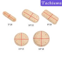 [TACHIUWA] PU Leather Oval Long Knitting Crochet Bags Nail Bottom Shaper Pad Bag Cushion Base with Holes Handbag DIY Shoulder Bags Accessories