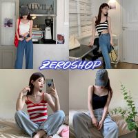 Zero shop?พร้อมส่ง? (Zero-DX-342)  เสื้อสายเดี่ยวไหมพรม ใส่สบายผ้านิ่มคิ้วมากสีเยอะมาก