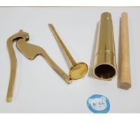 Brass Byfa SET1227 เซตคู่ตะบันและกรรไกรคีบหมากทองเหลือง ยันหมากกรรไกรตัดหมาก งานทองเหลือง