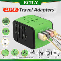 ECILY เครื่องชาร์จอเนกประสงค์สำหรับเดินทางใน Adaptor Traveling 18W,มี4 USB + 2 TYPE-C เครื่องชาร์จติดผนังปลั๊กตัวแปลงรับสัญญาณอัจฉริยะสำหรับ Us/eu/uk/au แล็ปท็อปโทรศัพท์มือถือ