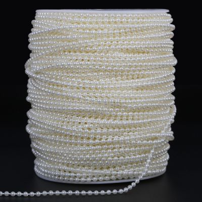 2-10Meters 3mm/4mm/5mm/6mm/8mm/10mm Craft Square Imitation Pearl Beads Cotton Line Chain For DIY Wedding Party Decoration Party