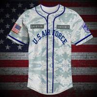 2023 new arrive- XZX180305  Custom name rank air force duck baseball T-shirt Jersey Shirt