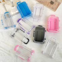 Cute Mini Rolling Travel Suitcase Wedding Favors Box Desktop Trolley Movable Luggage Organizing Festival Candy Boxs Decoration