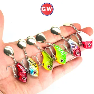 1pc 5g 7g 10g 14g 20g rotating metal vib sinking fishing lure 3d eyes