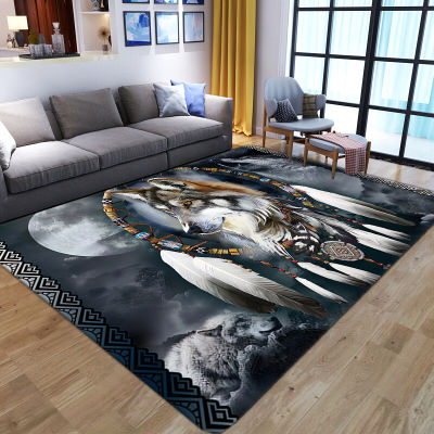 3D Cartoon Wolf Printed Car Child Game Area Rug Baby Play Mat Soft Flannel Memory Foam Kid Room Gamer Cars for Living Room