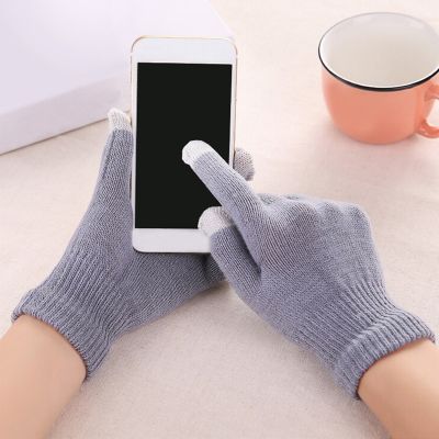 Unisex Women Men Touch Screen Winter Wrist Gloves Warm Mittens Solid Color Cotton Warmer Smartphones Driving Glove Luvas Female