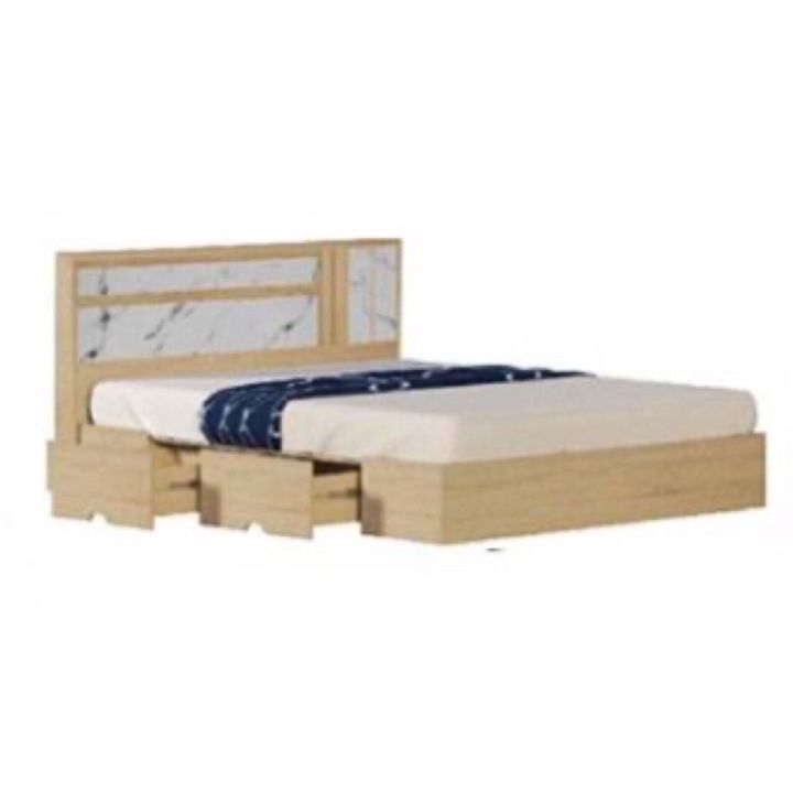 เตียงนอน-havana-5-ฟุต-model-bts-501-b2l-ดีไซน์สวยหรู-สไตล์เกาหลี-2-ลิ้นชักข้างเตียง-สินค้ายอดนิยม-แข็งแรงทนทาน-ขนาด-162x208x90-cm