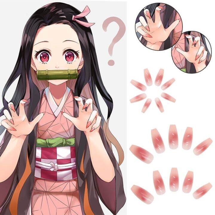 Anime Demon Slayer Kimetsu ไม่มี Yaiba คอสเพลย์ Kamado Nezuko สีชมพู