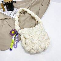 ☈❀☃ The new 2022 down single shoulder bag Japan and South Korea college students fashion mini clouds bump dumpling fold your arms package