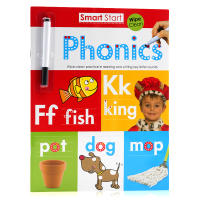 Brush pen can repeatedly erase smart start wipe clean workbook phonics reading and pronunciation English original picture book childrens Enlightenment English learning exercise book