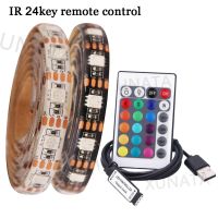 【LZ】 5V USB LED Strip RGB Light 5050 24Key / 44kye Remote Control Kit USB Power Waterproof Flexible Led Tape Adhesive TV Backlights