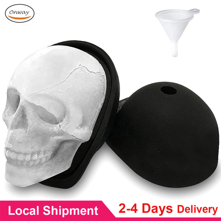 2 Pcs Ice Cube Tray,3d Skull Ice Mold ,4 Cute And Funny Ice Skull For  Whiskey