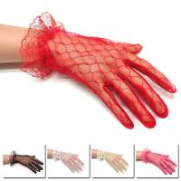 Driving Mittens Bride Women Length Wrist Sexy Party Prom White Net Fish Sheer New Gloves Lace Short Ladies Elegant