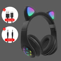 M2 Cat Ear Luminous Head-mounted Headphones Earphone Wireless Bluetooth Headset With Mic Hands-free Child Childrens Gifts