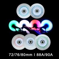 ✹ 80 76 72 70 68 64 mm Rollers for Inline Skates 90A LED Flash Wheels with Magnetic Core for Roller Skates Rollerskate Wheel LZ50