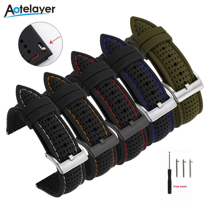 aotelayer-18-20-22-24มิลลิเมตรกีฬาซิลิโคนข้อมือวงสำหรับ-s-amsung-s3-46มิลลิเมตรหัวเว่ยนาฬิกา-gt-3-2-2e-pro-สำหรับ-mido-tissot-โอเมก้าพลเมืองสายนาฬิกา