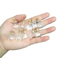 【hot】 10 Shapes of Small Glass Ornaments With Crafts Perfume Wishing Sub Bottles Vial