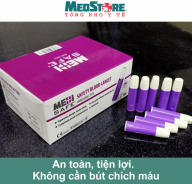 Kim chích lấy máu tiểu đường không cần bút MediSafe vô trùng an toàn (hộp 100 kim) - TBYT Medstore -dùng cho các máy đo đường huyết thumbnail
