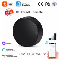 Tuya รีโมทคอนโทรล Wifi IR Tuya สมาร์ทโฮมรีโมทคอนโทรล RF อินฟราเรดสำหรับกล่องทีวีเครื่องปรับอากาศทำงานร่วมกับ Alexa Google Home