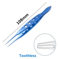 Ophthalmic Toothless Tweezers Straight Ophthalmic Tweezers 108Mm Titanium Surgical Instrument Double Eyelid Tweezers