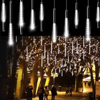 【CW】 30cm/50cm LED Meteor Shower Garland Holiday Strip Light Outdoor Waterproof Fairy Lights For Garden Street Christmas Decoration