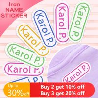 Custom Embroidery Iron on Name Sticker Personalized Kindergarten School Uniform Cotton Tag Children Clothes Sew Washable Label Stickers  Labels