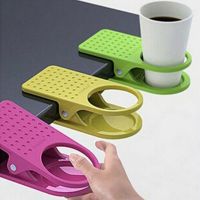 【YF】 Table Mug Clip Clip-on Cup Holder Colorful Plastic Hanger for Water Bottle Non-slip Scratch-free Office Desk